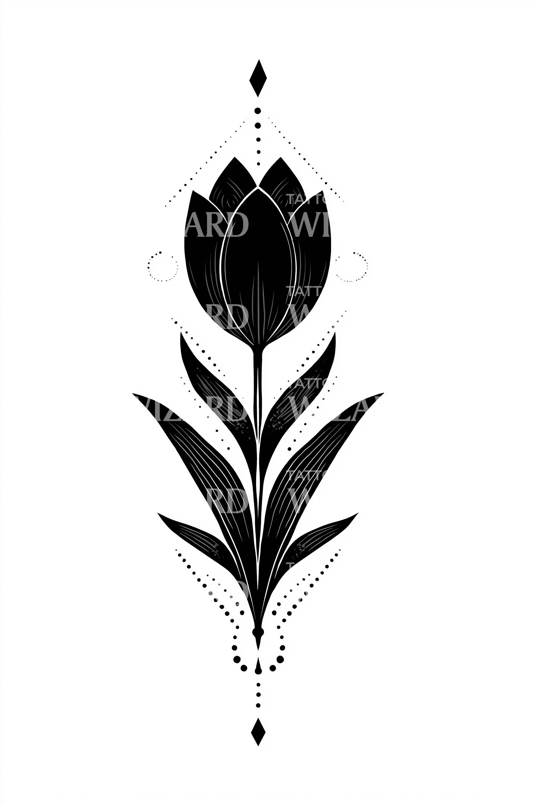Black & White Tulip Tattoos That Pop