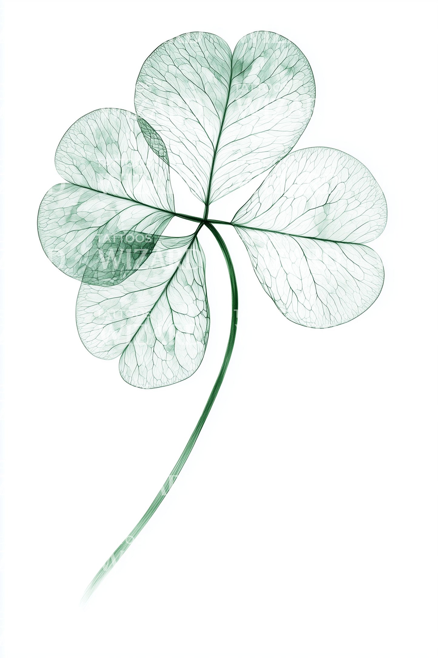 Ghost Leaf Clover Tattoo Design
