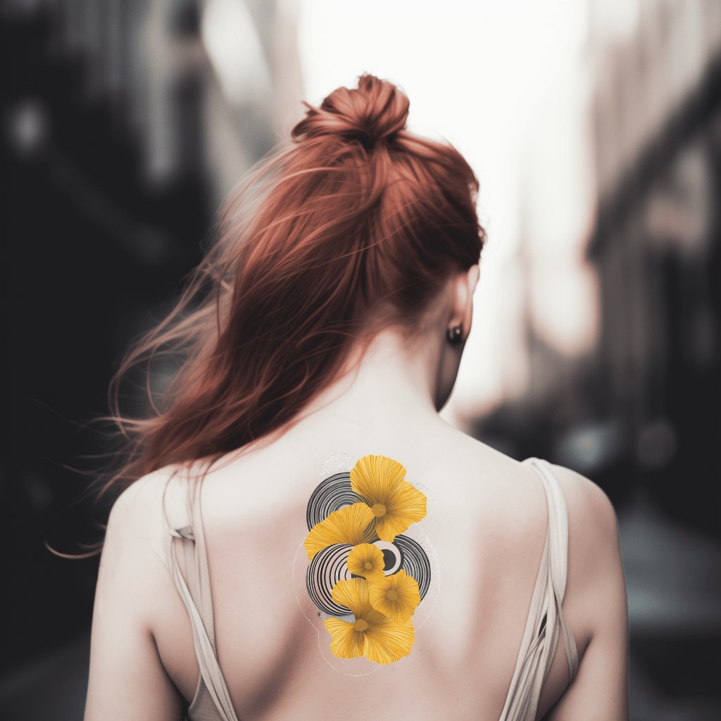 Design de Tatuagem Harmonia da Lua Ginkgo