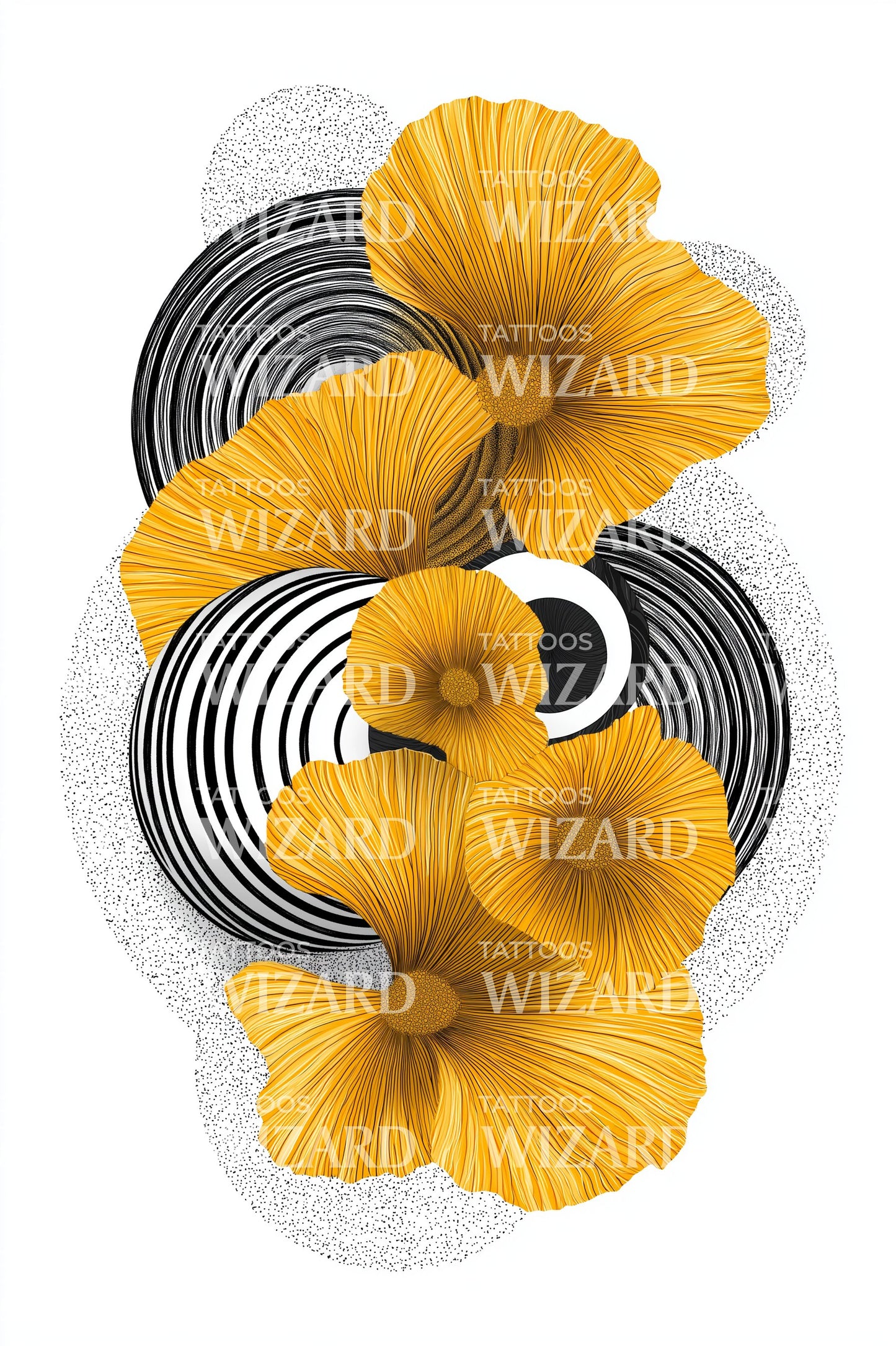 Design de Tatuagem Harmonia da Lua Ginkgo