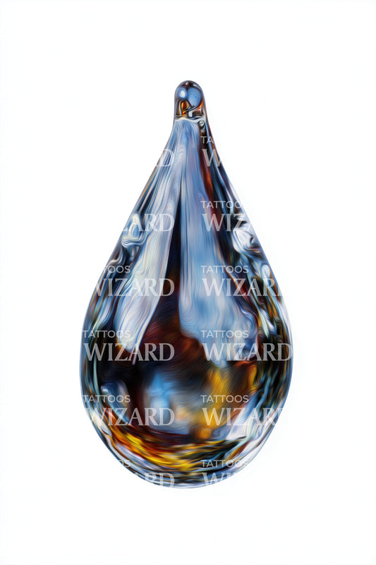 Glass Teardrop Tattoo Design