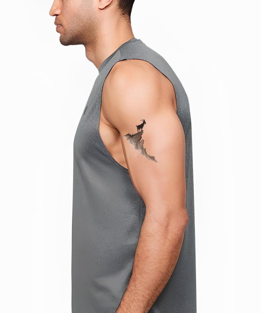 Mountain Goat Summit Tattoo Illustration
