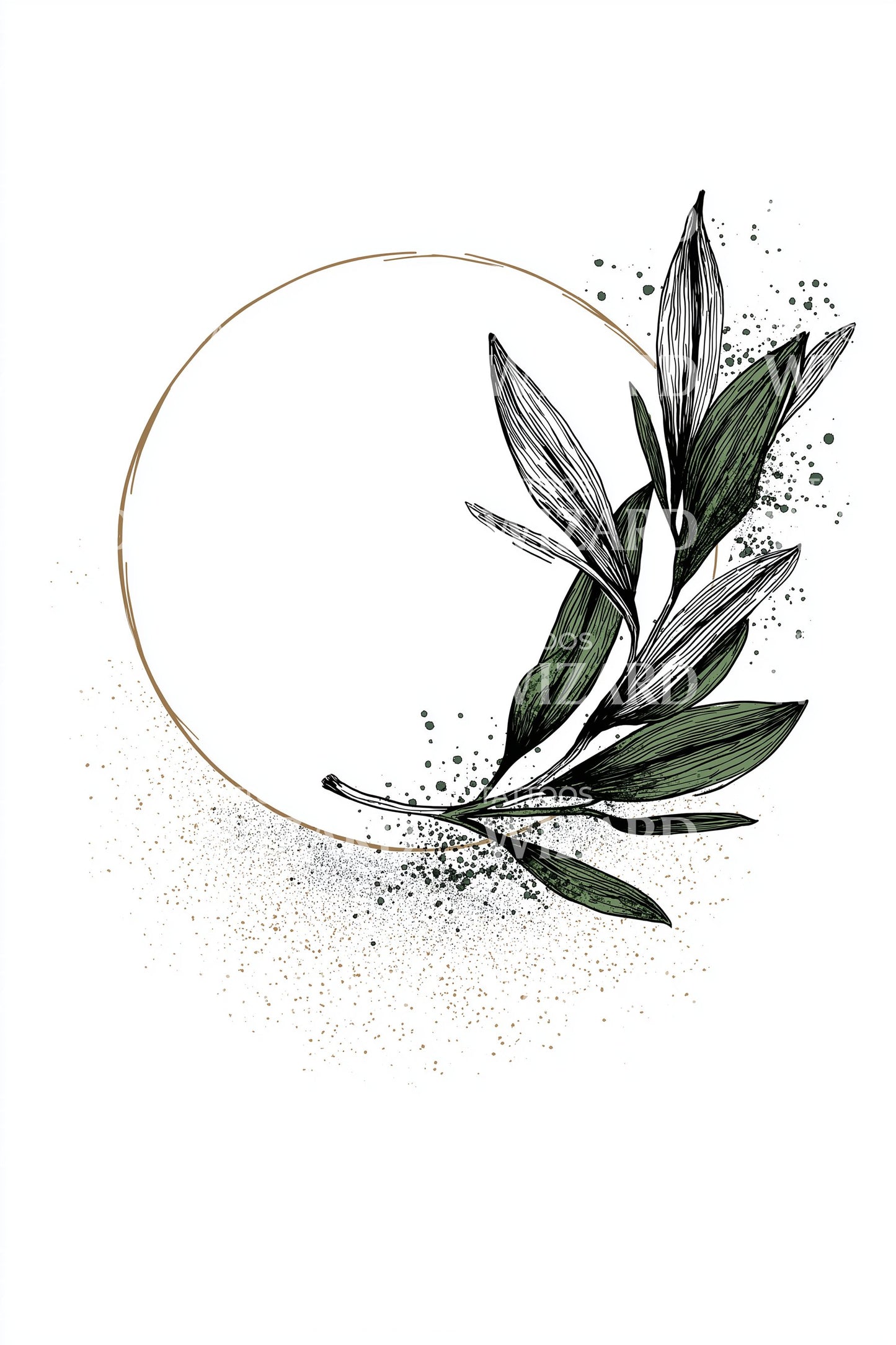 Gold Ring Olive Wreath Tattoo Idea