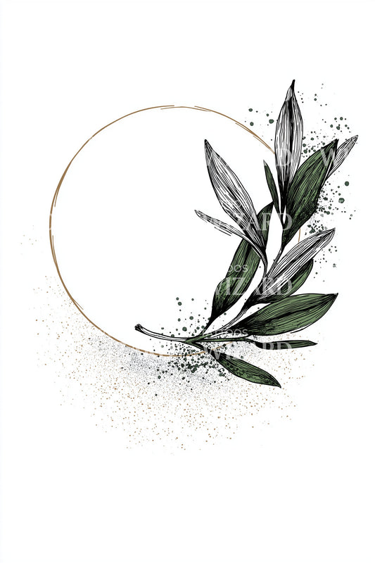 Gold Ring Olive Wreath Tattoo Idea