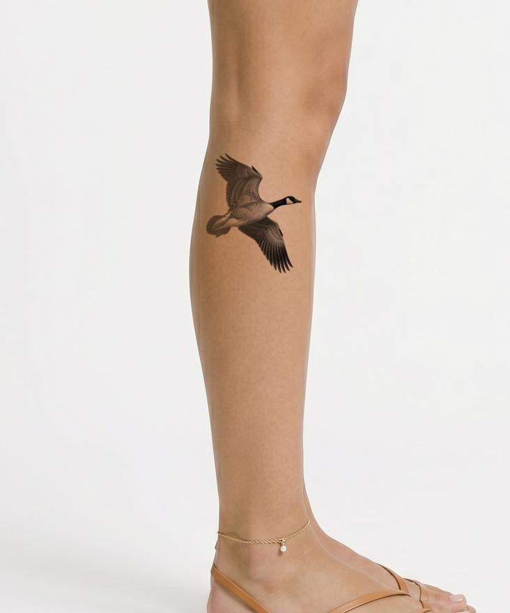 Canada Goose in Flight Tattoo Design