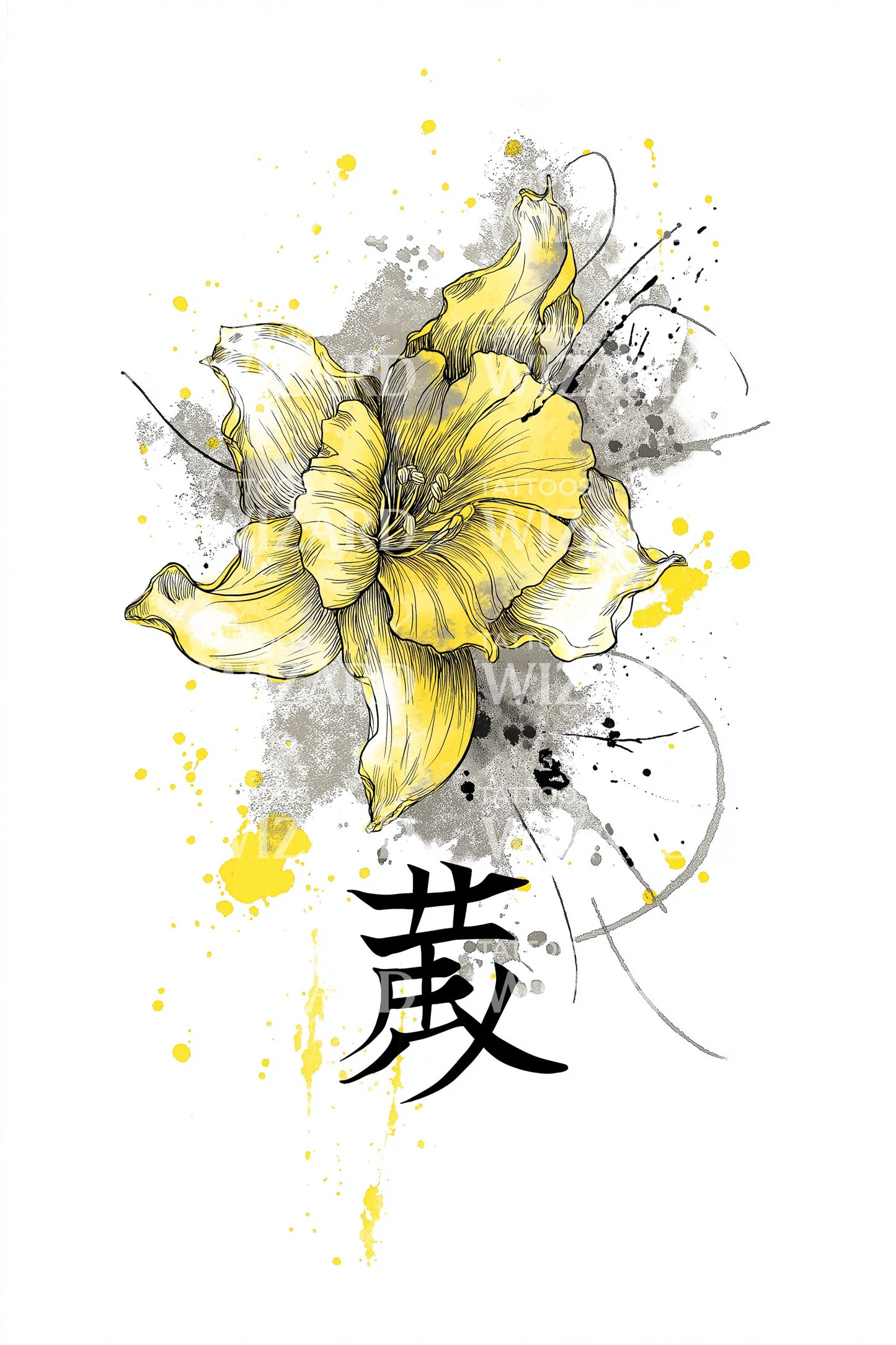 Design del tatuaggio Grace Kanji Narciso