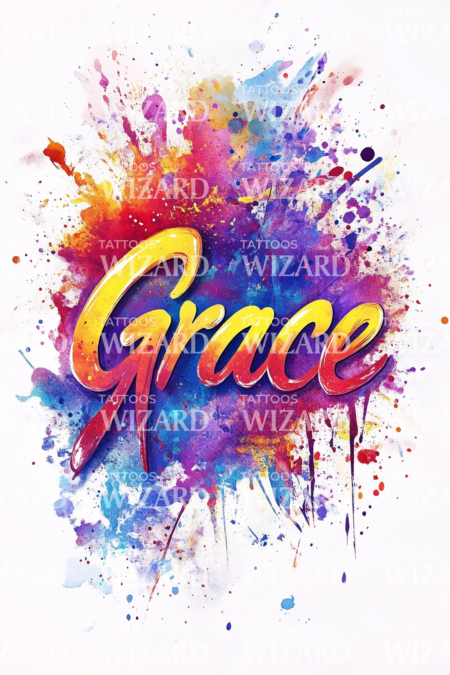 Grace Watercolor Script Tattoo Design