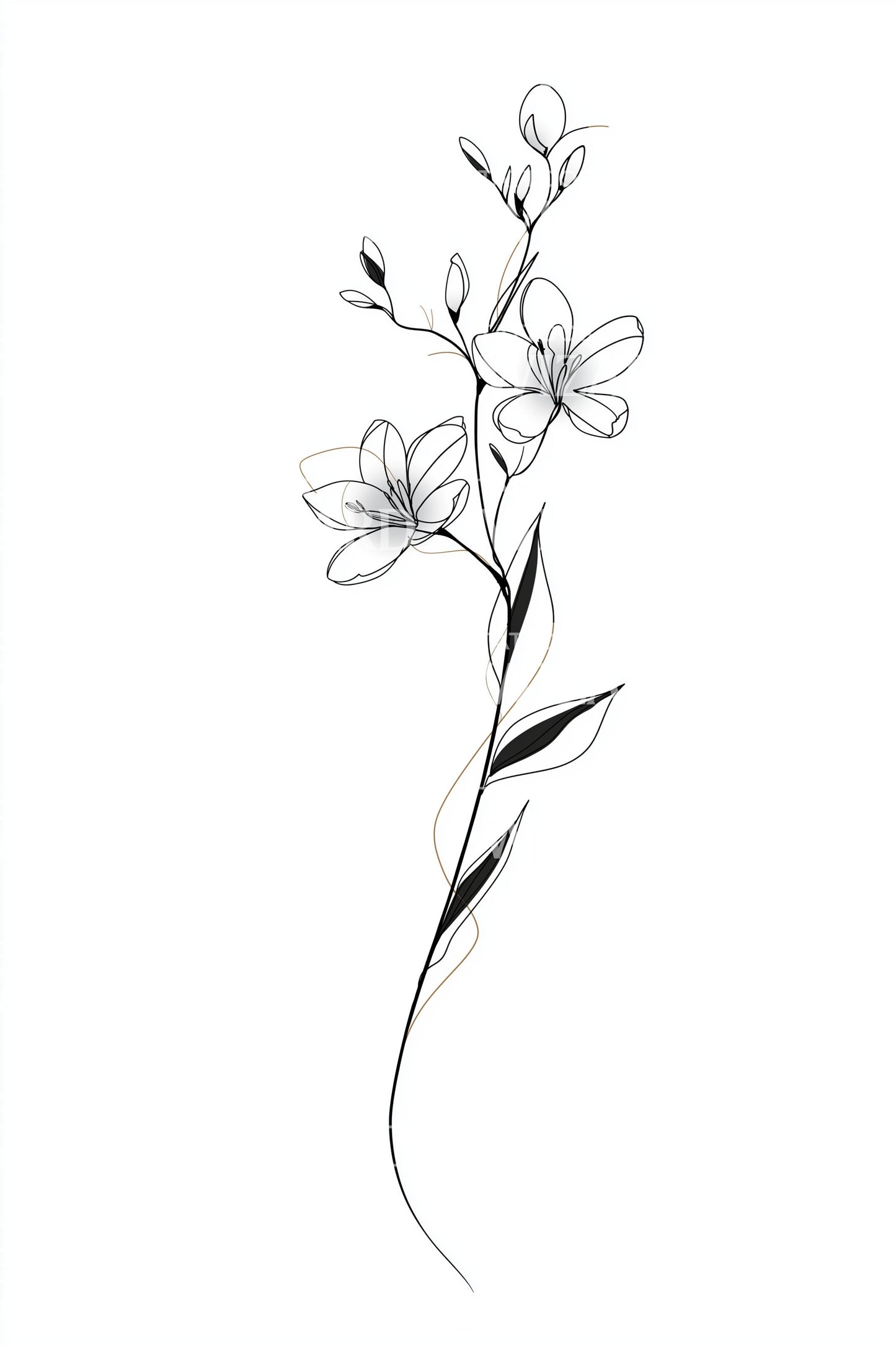 Idea di tatuaggio curva di gelsomino elegante