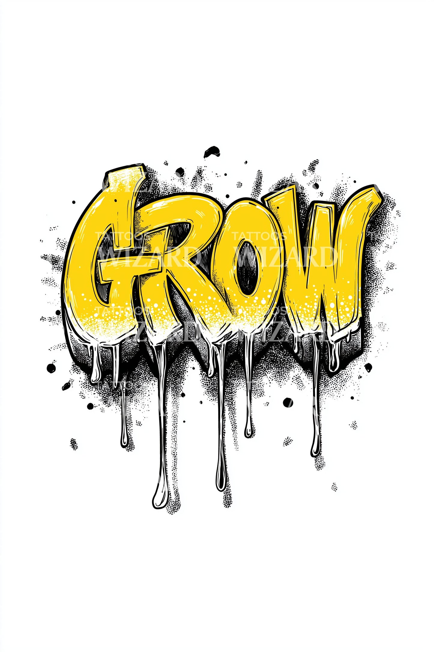 Graffiti Grow Script Tatoveringsdesign