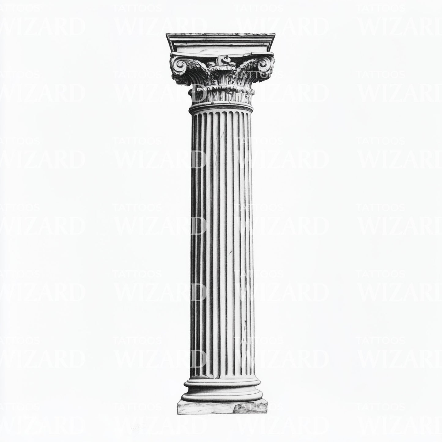 Design de tatouage de colonne corinthienne grecque