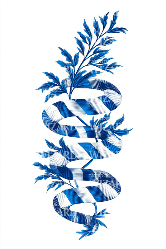 Greek Laurel Ribbon Tattoo Illustration