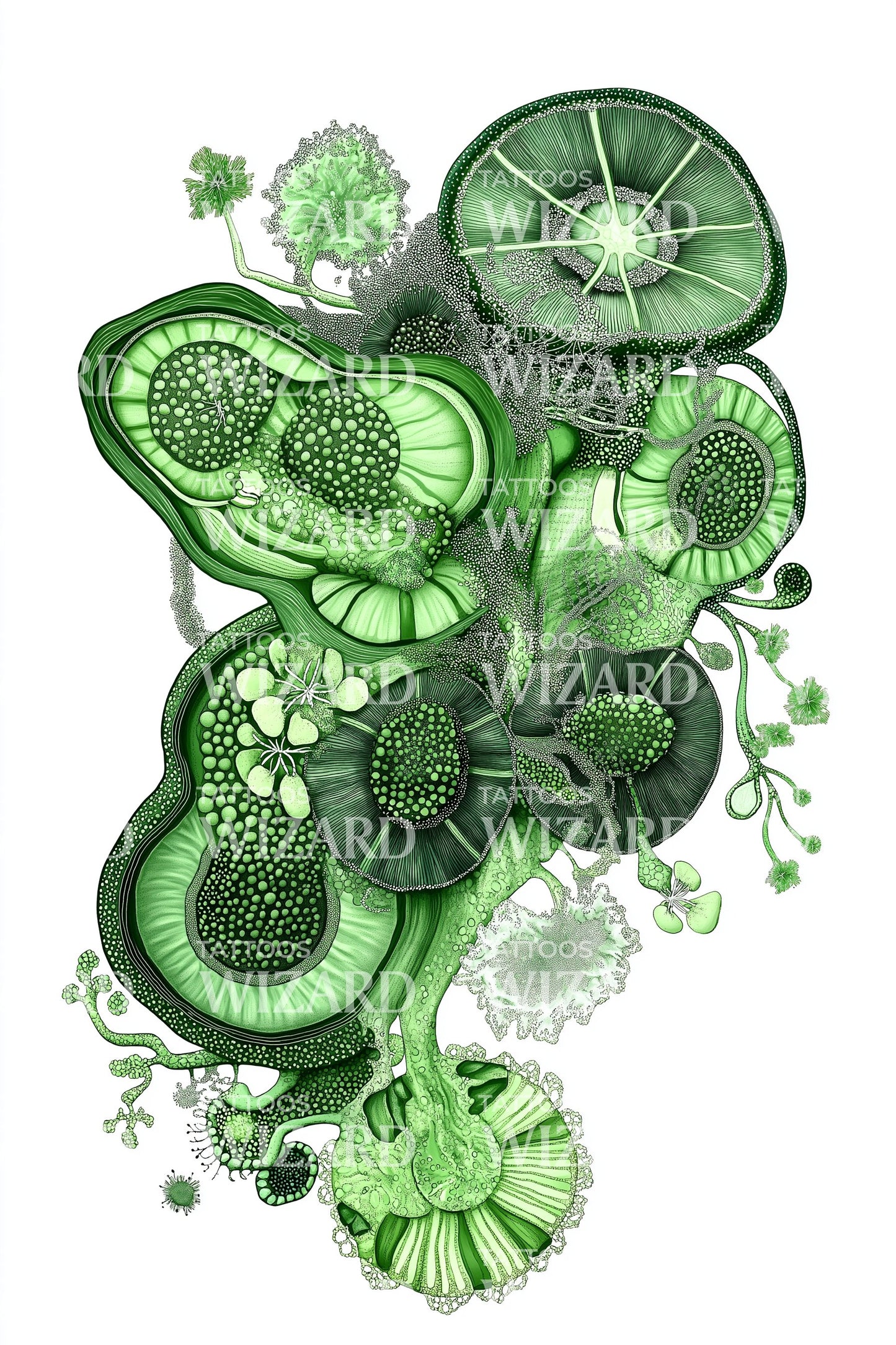 Green Citrus Collage Tattoo Design