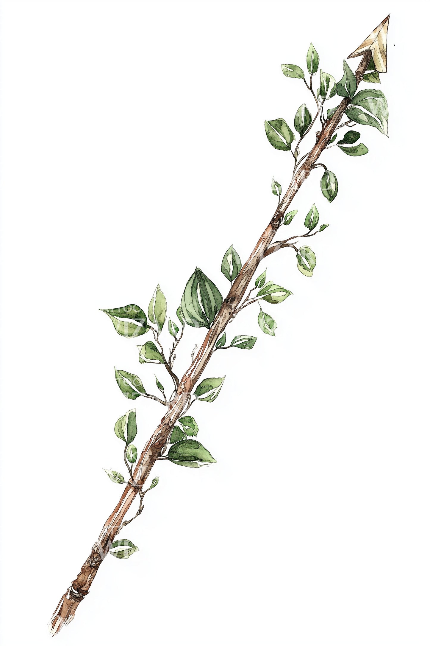 Green Climbing Vine Tattoo Illustration