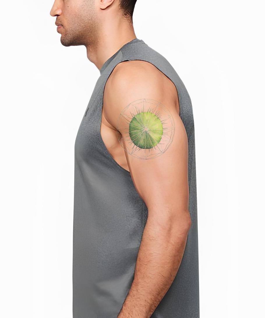 Green Cell Geometry Tattoo Design