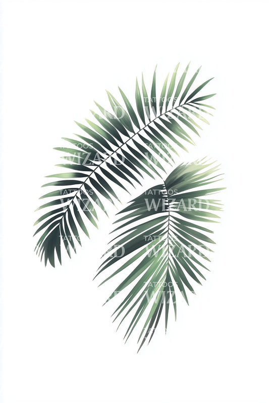 Green Palm Fronds Tattoo Design