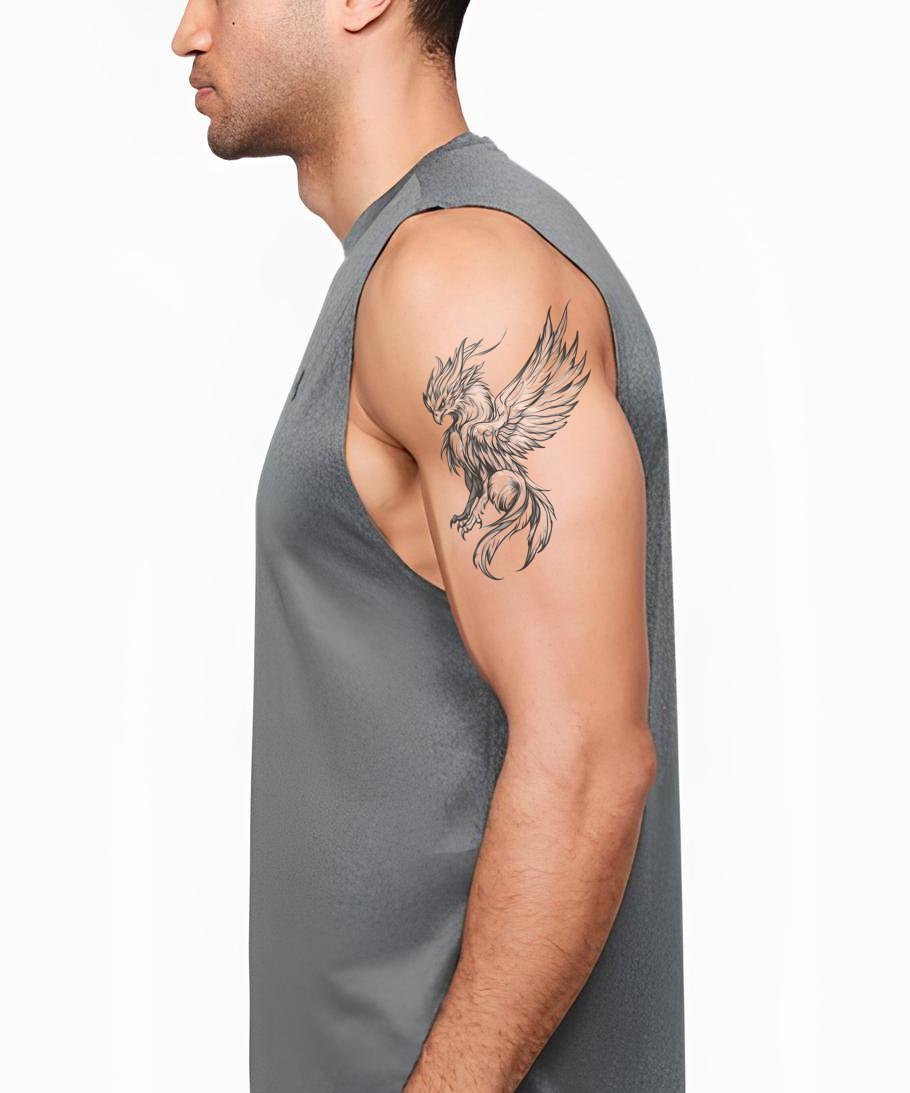 Design Tatuaggio Araldico Grifone Maestoso