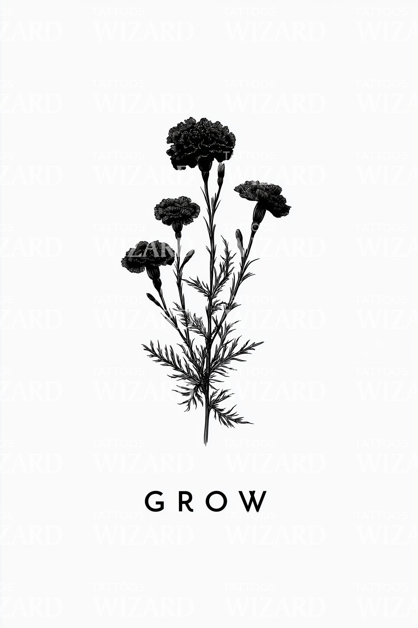 Grow Carnation Minimal Tattoo Idea