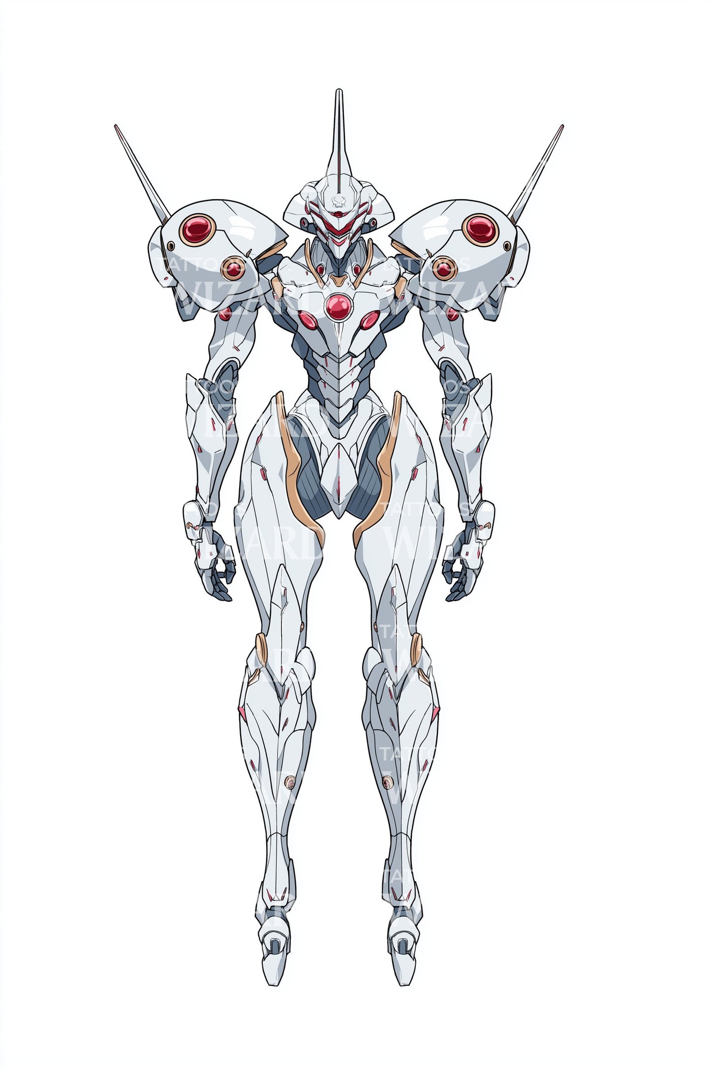 Ilustrace tetování Guardian Mech Exosuit