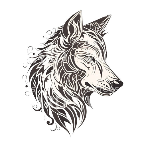 Tribal Wolf Tattoo Design