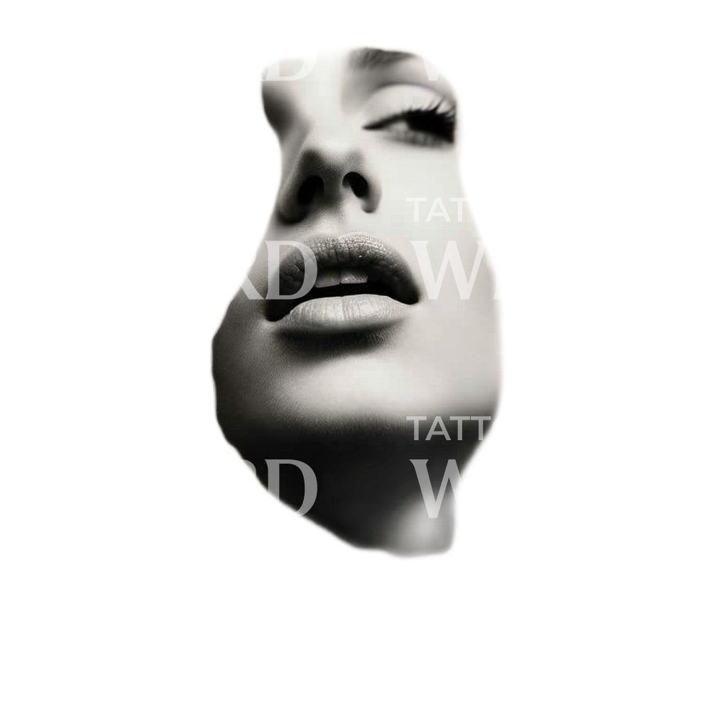 Micro Realism Blurry Woman Portrait Tattoo Design