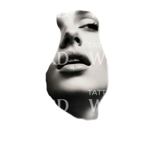 Micro Realism Blurry Woman Portrait Tattoo Design