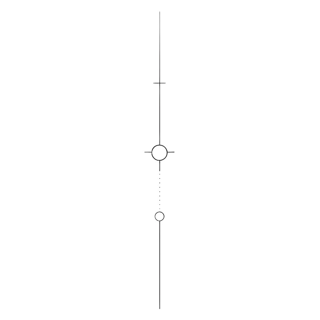 Minimalist Line and Glyph Tattoo Design