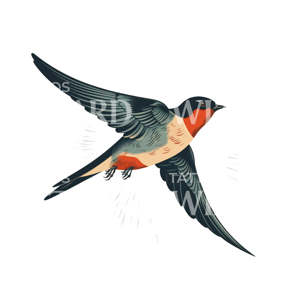 Swallow Old School Tattoo Design
