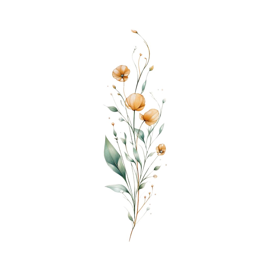 Delicate Yellow Poppy Flowers Tattoo Design