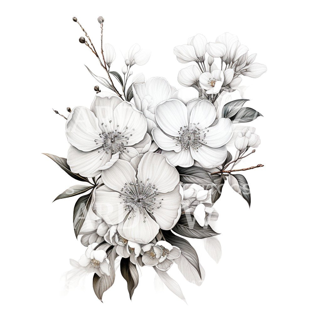 Sakura Flower Tattoo Design