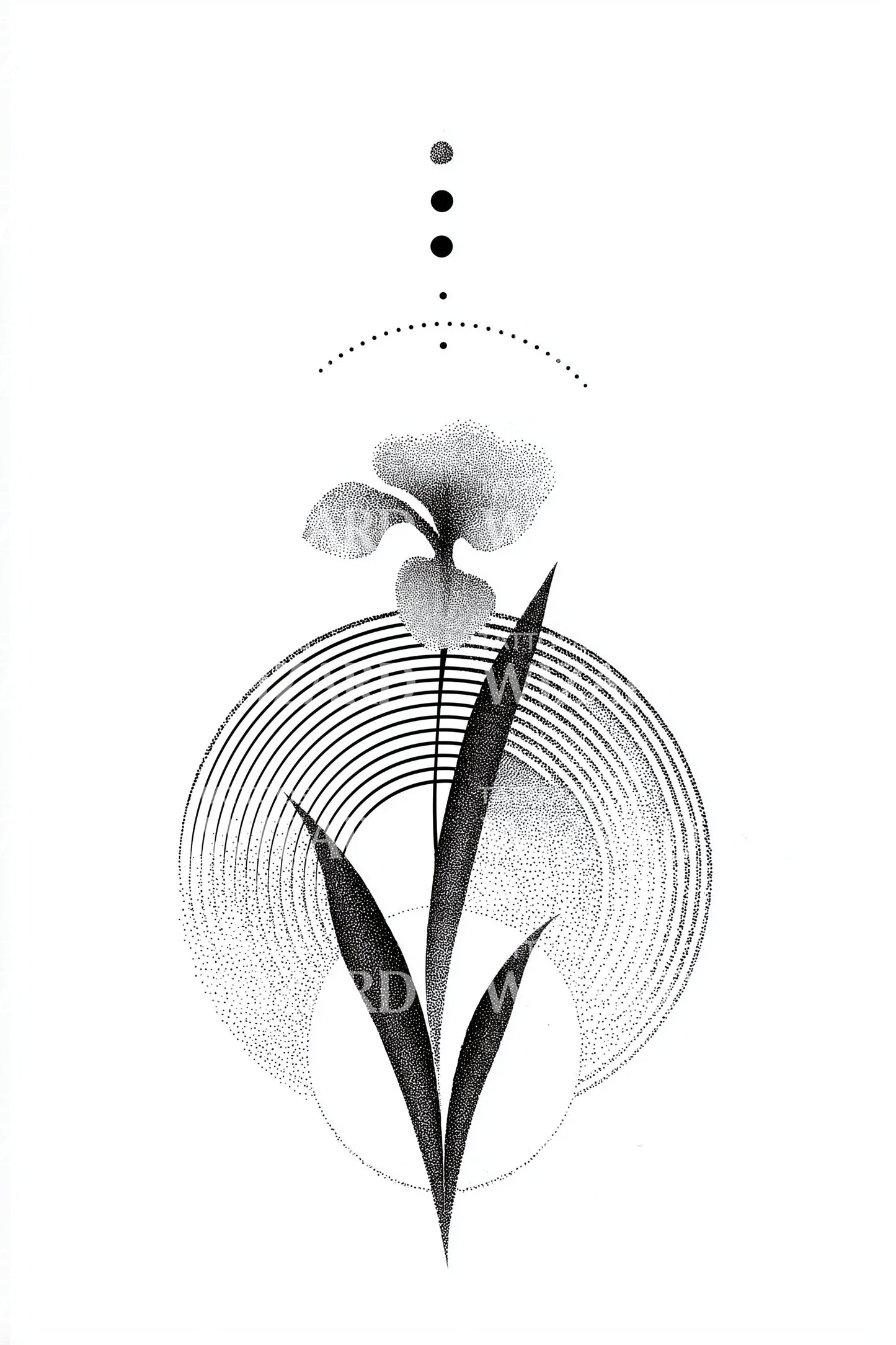 Design de Tatuagem Halo Orchid Rising