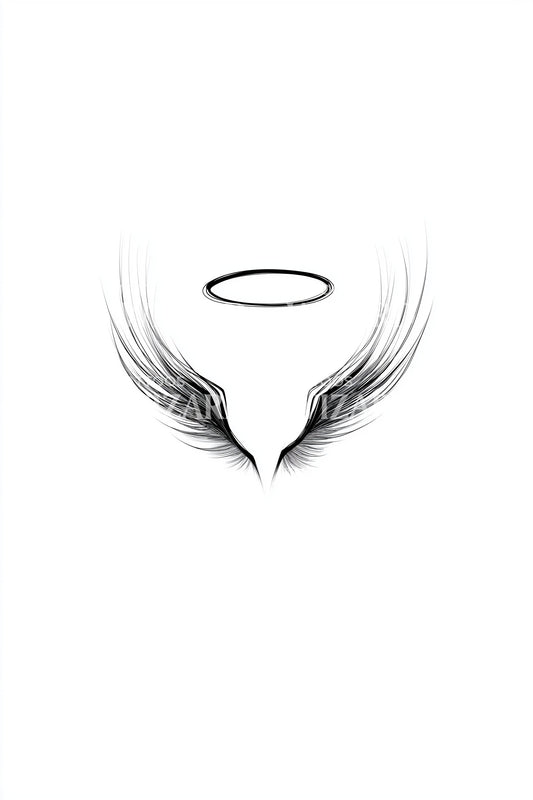 Halo Whisper Wings Tatuering Design