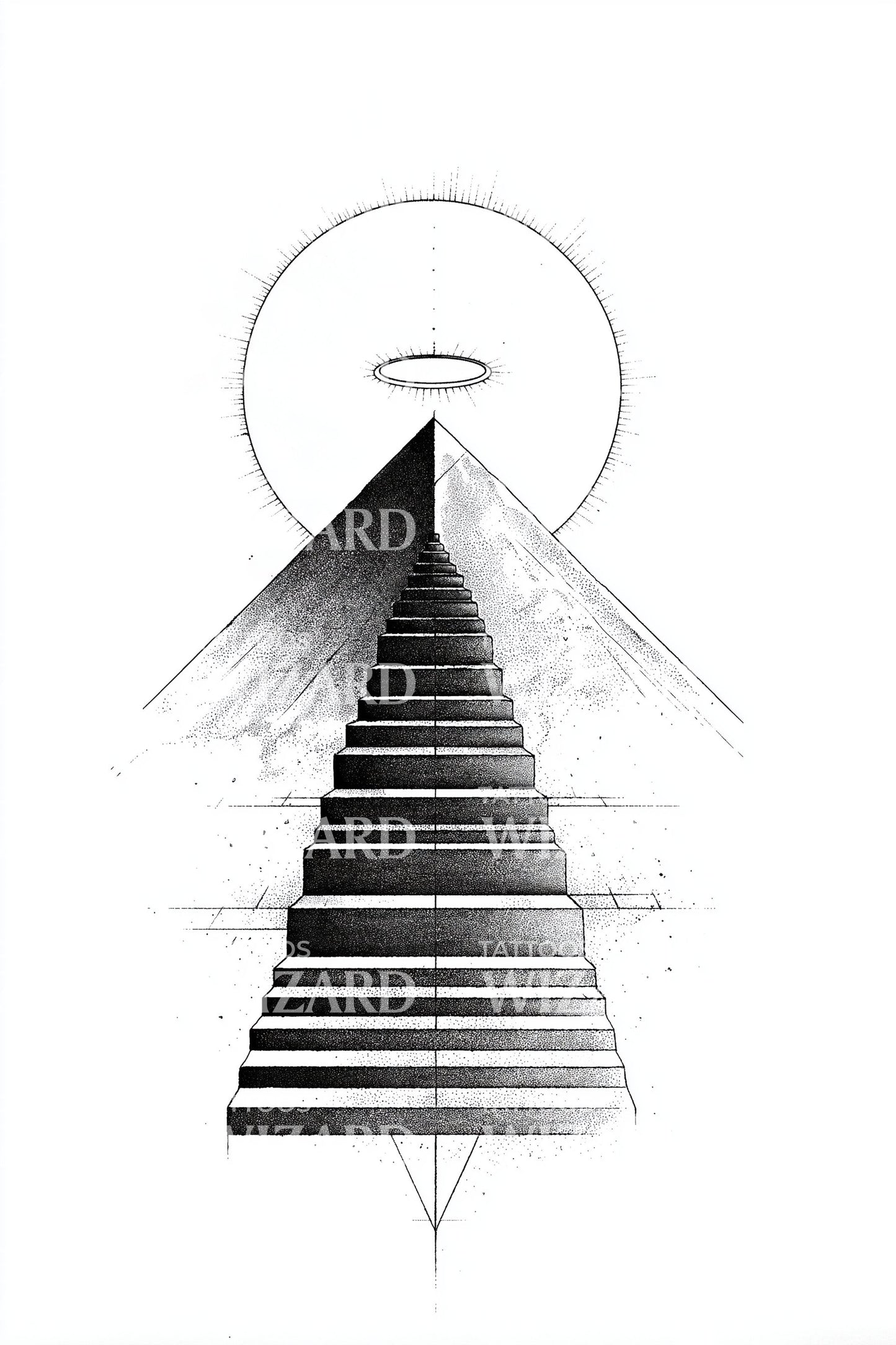 Haloed Pyramid Minimalist Tattoo Design