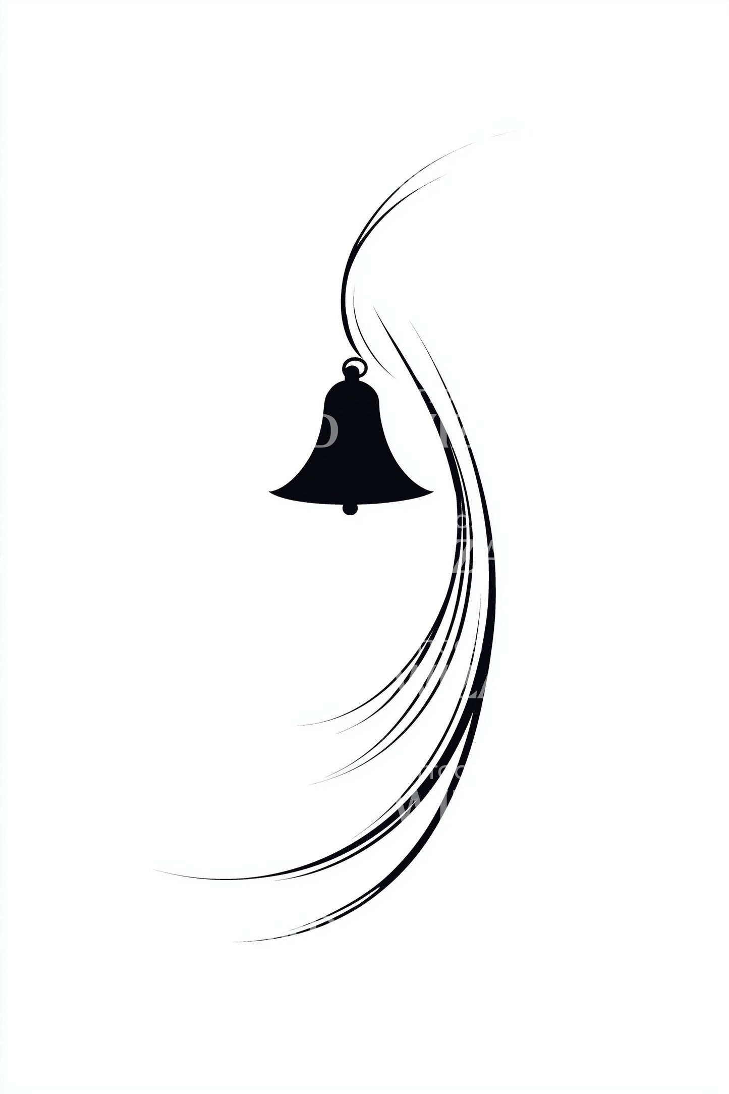 Hängende Glocke Minimal Tattoo Idee