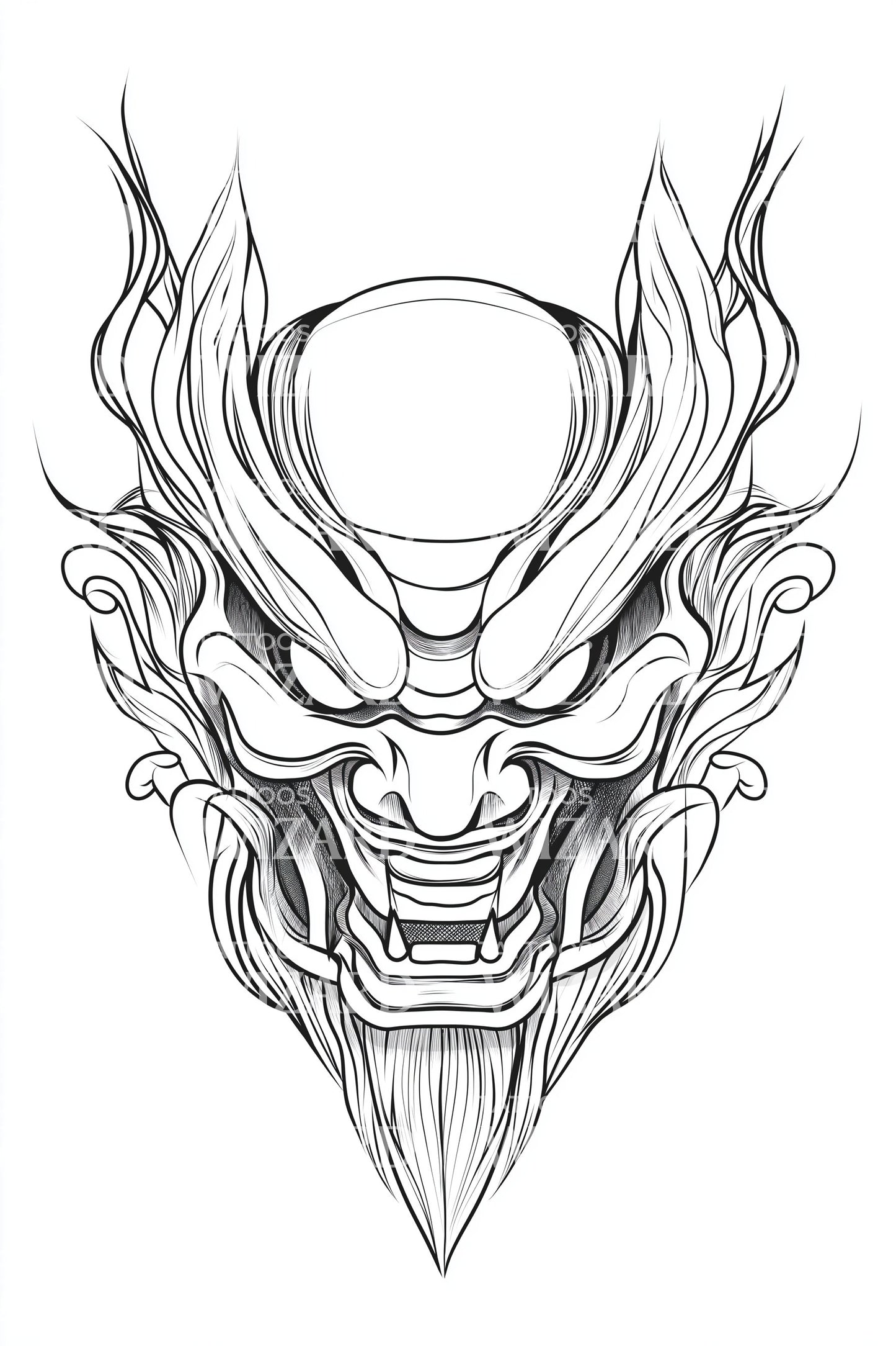 Hannya demoninaamio tatuointisuunnittelu