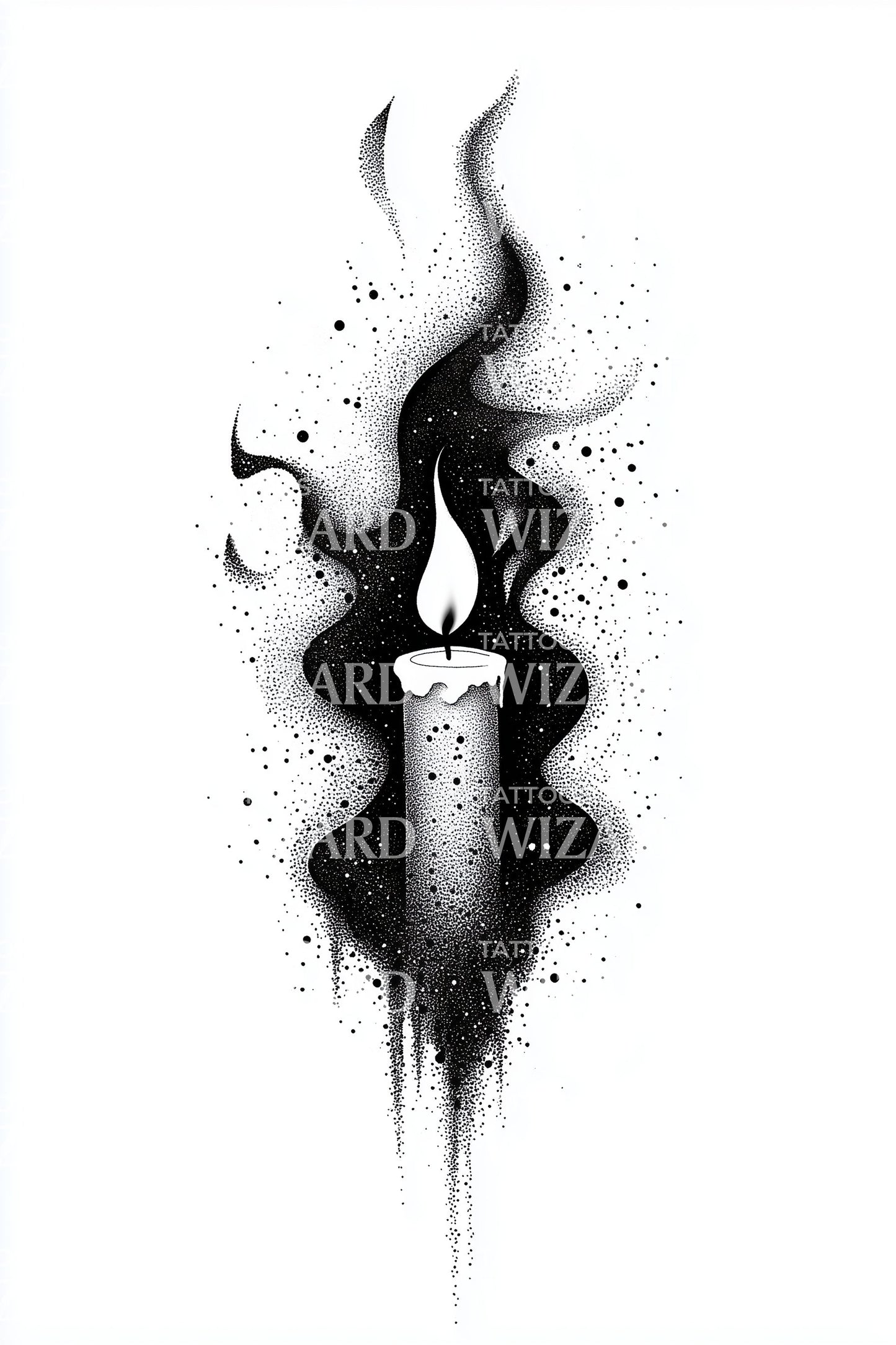 Haunted Candle Flame Tattoo Idea