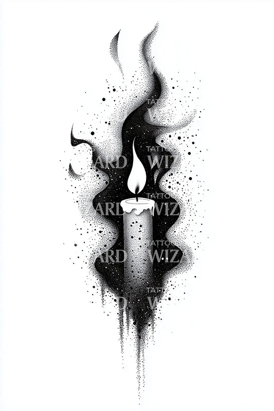 Spøgelsesagtig stearinlysflamme tatoveringsidé