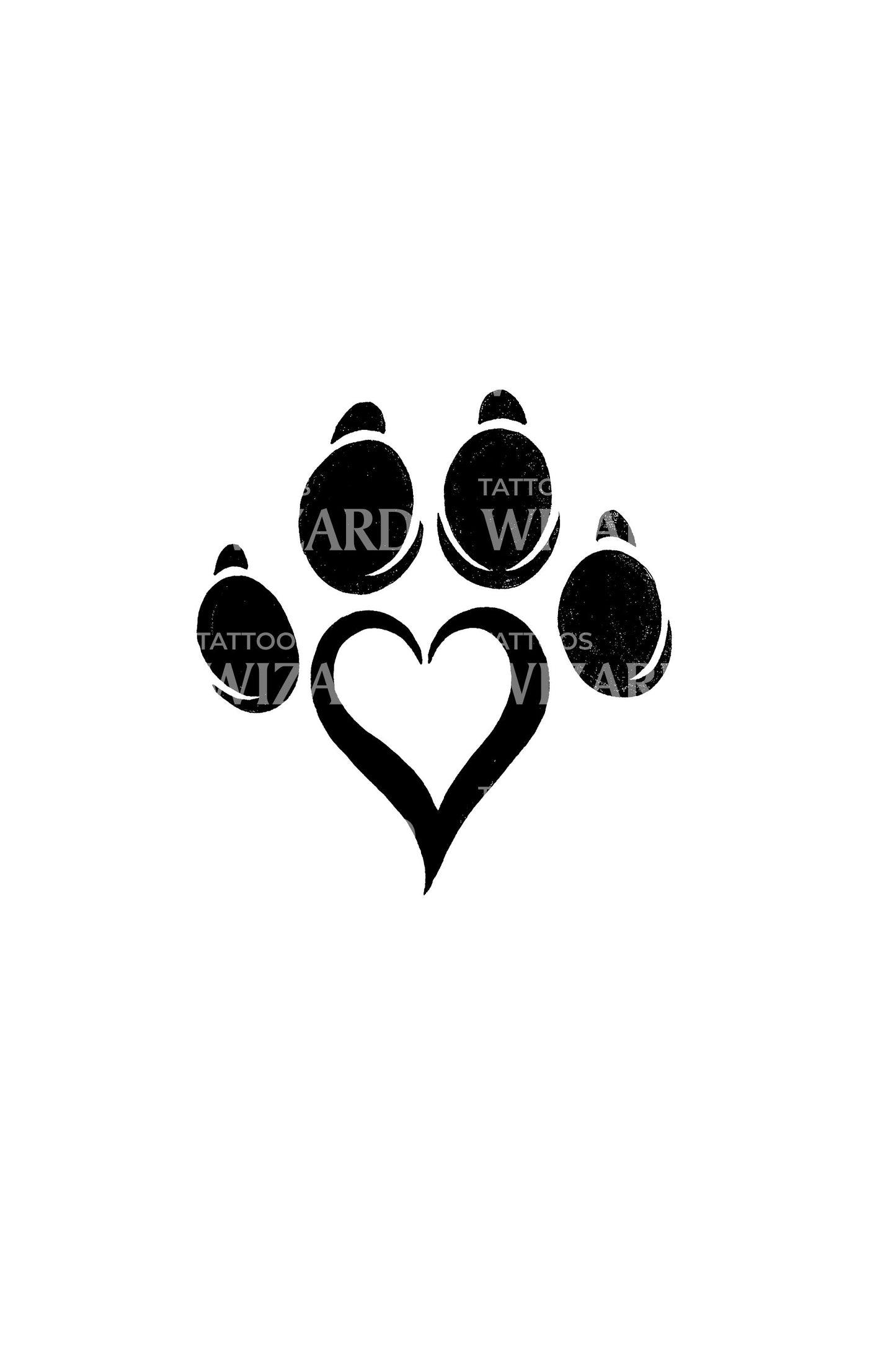 Heart Paw Print Tattoo Idea