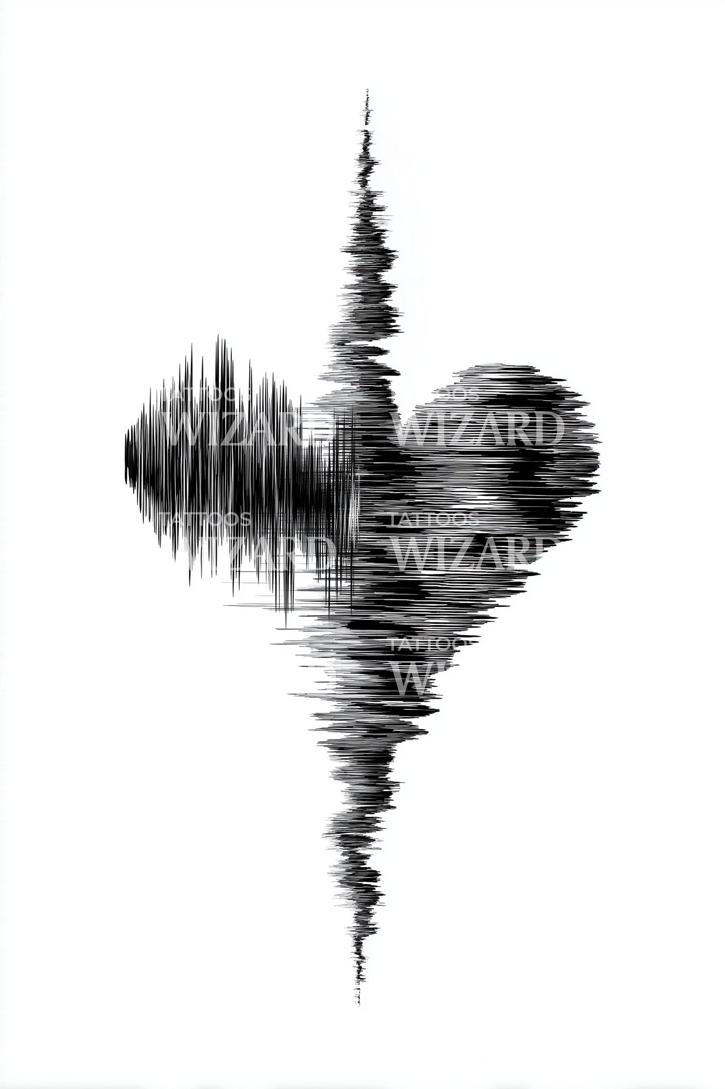 Heartbeat Soundwave Tattoo Design