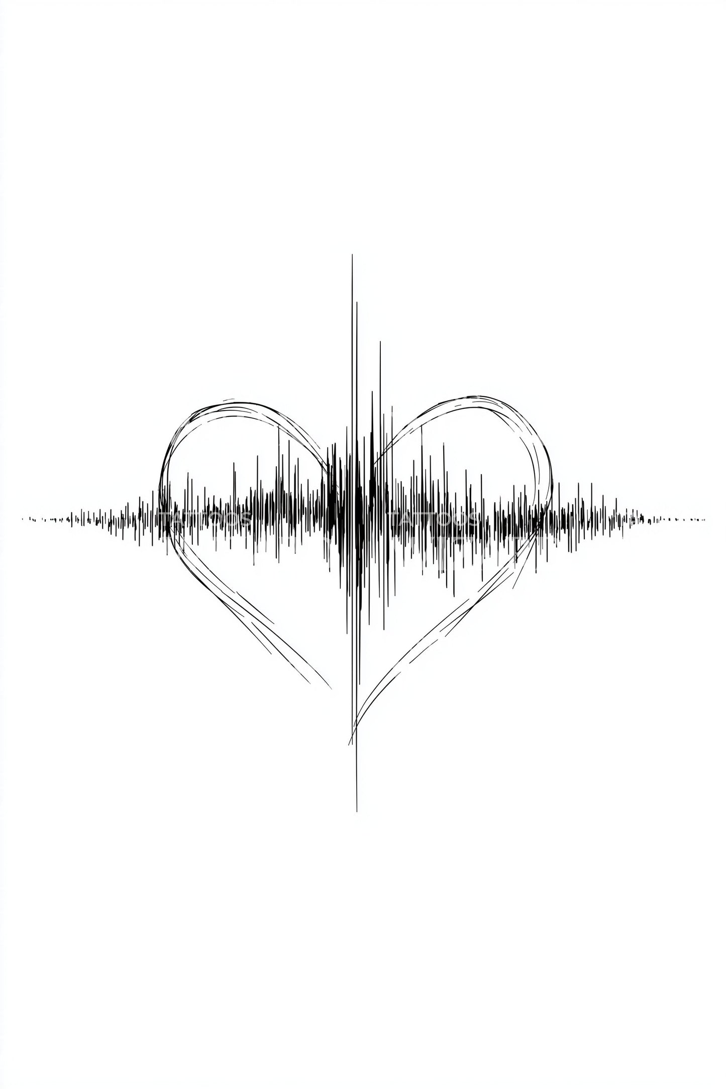 Heartbeat Waveform Love Tattoo Design