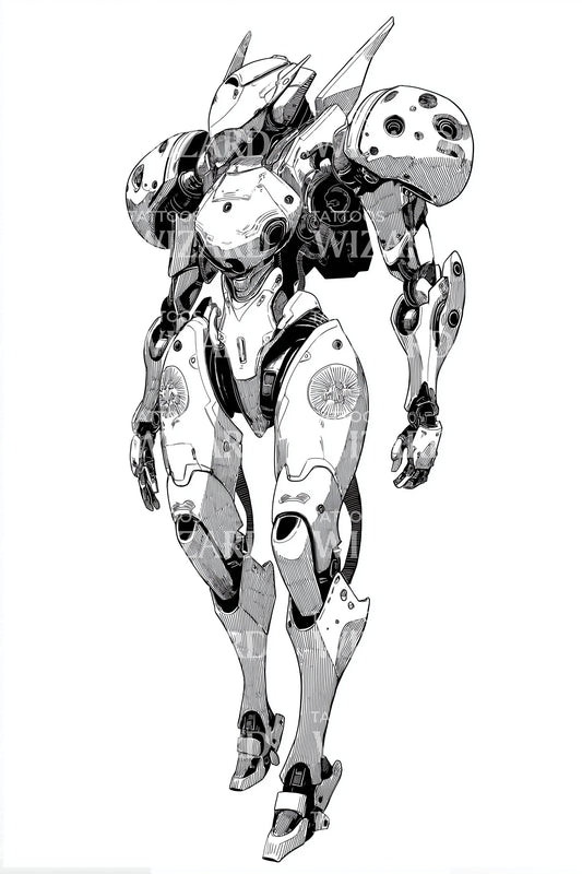 Desain Tato Droid Baju Besi Berat