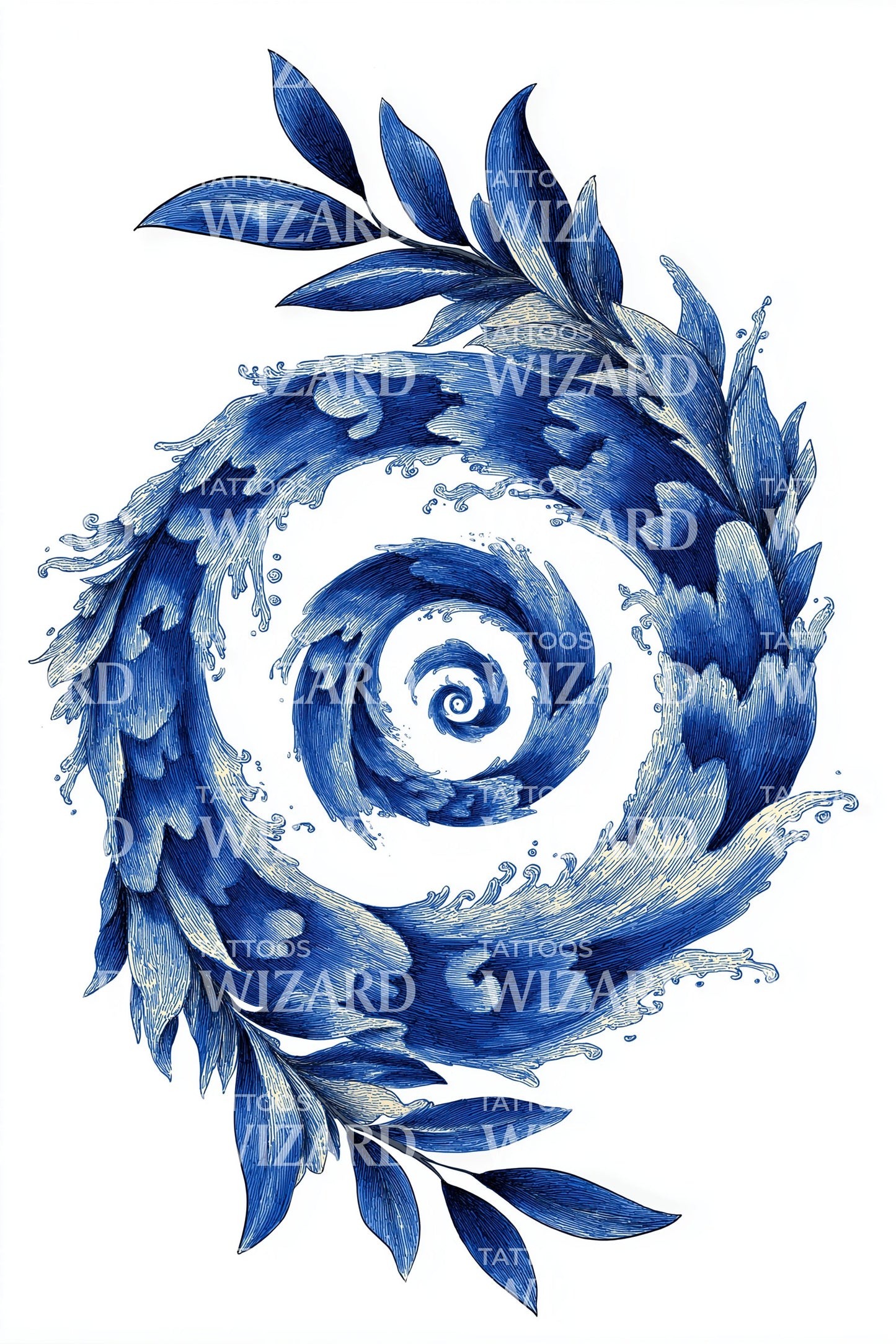 Hellenic Wave Spiral Tattoo Design