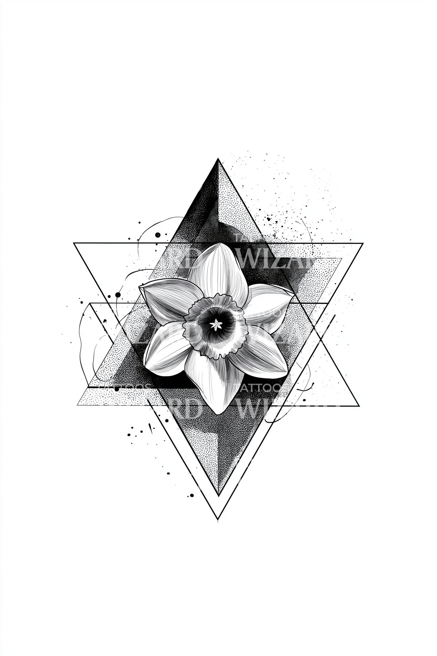 Hex Stjärnblomma Tatuering Design