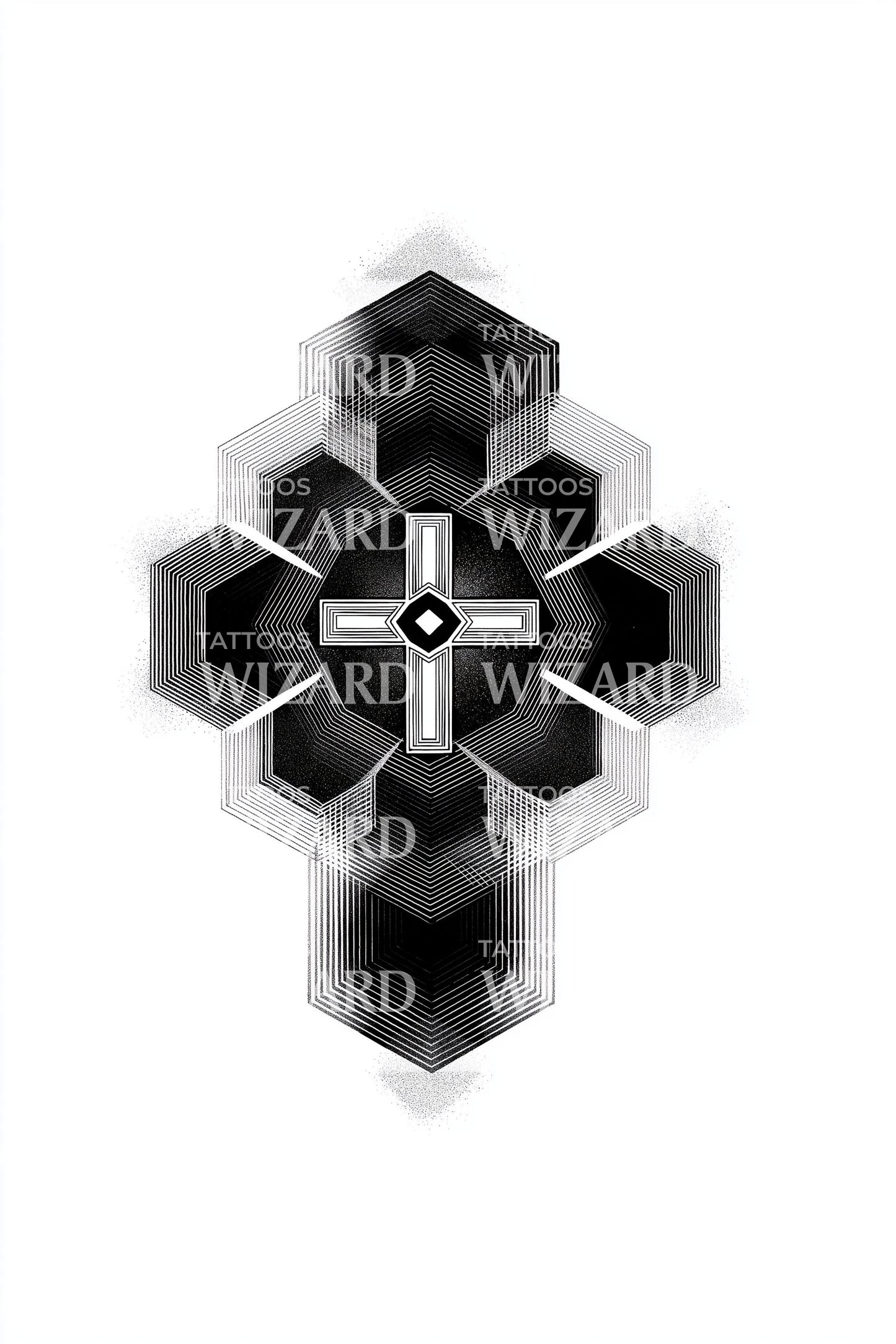 Hexa Cube Illusion Tatoveringsdesign