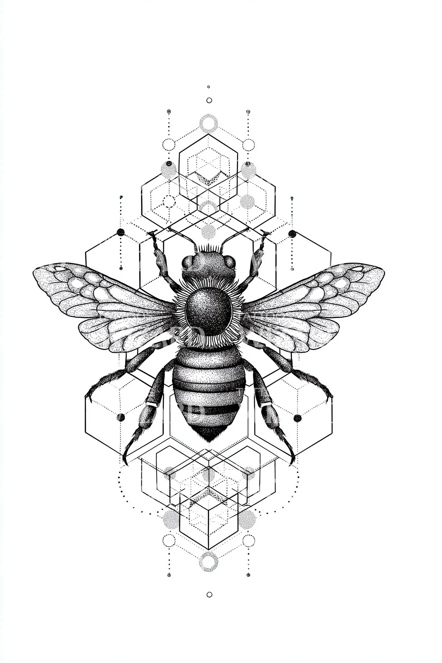 Hexagon Honey Bee Tattoo Idea