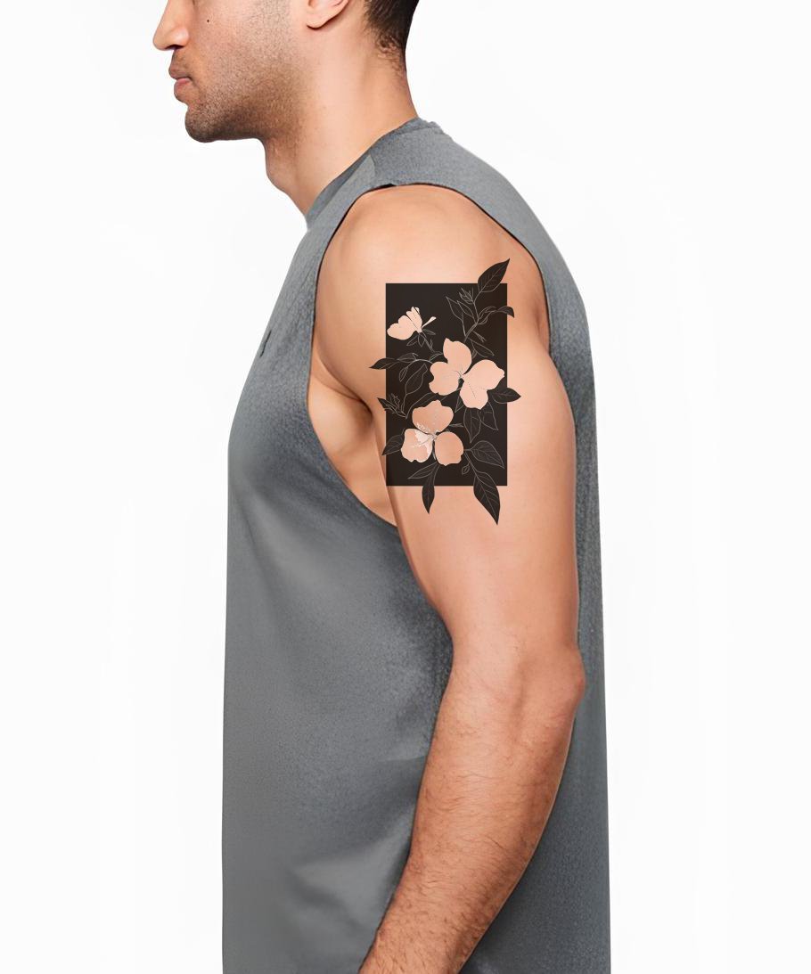 Design tatuaggio Hibiscus a spazio negativo