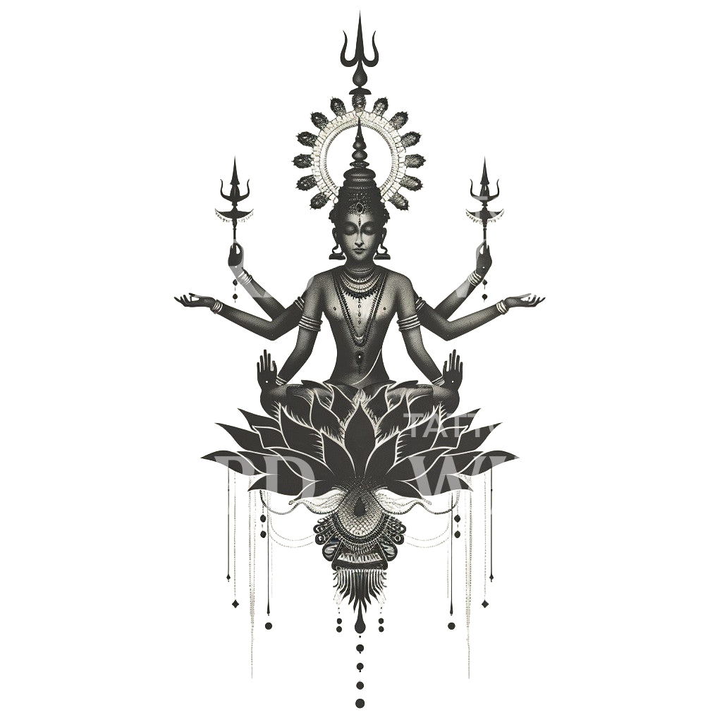 Hindu Goddess Inspired Tattoo Design