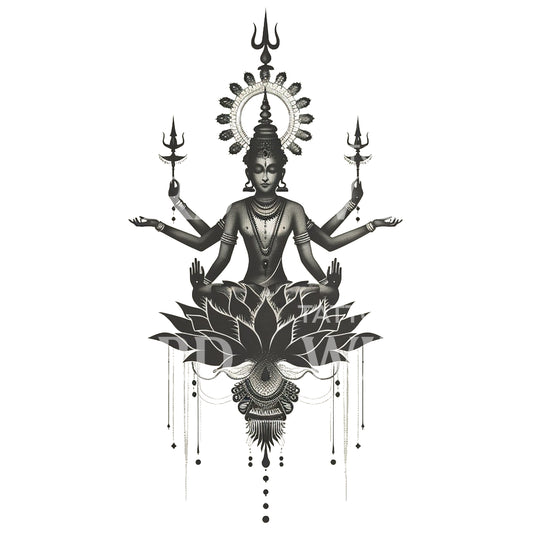 Hindu Goddess Inspired Tattoo Design