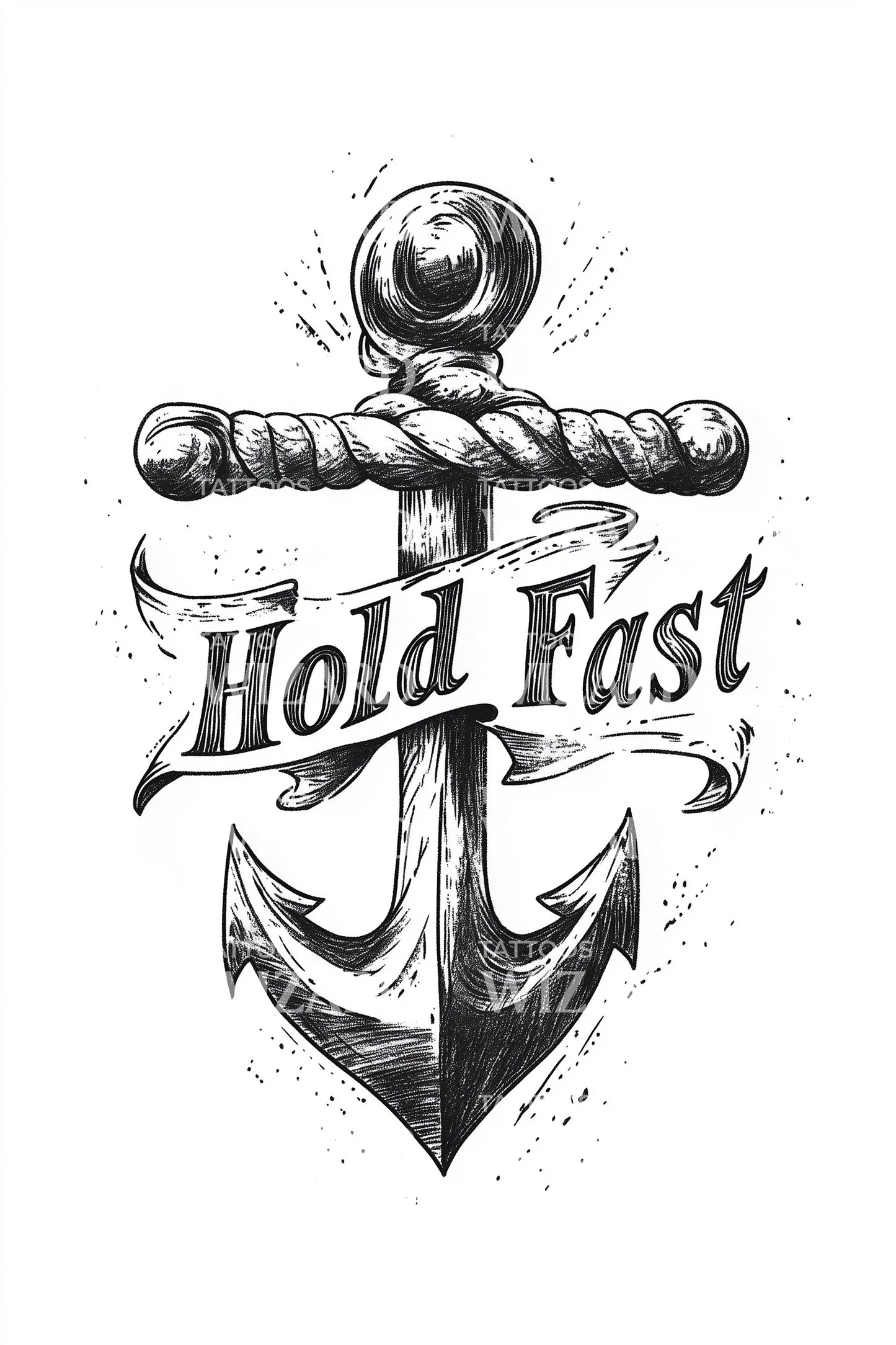 Hold Fast Anchor Tattoo Design