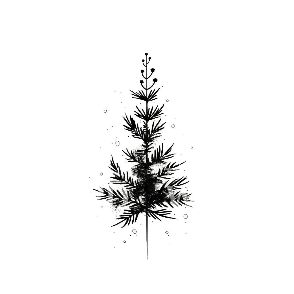 Minimalist pine tree tattoo