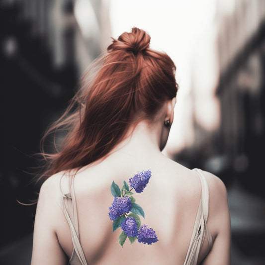 Hydrangea Duo Branch Tattoo Design